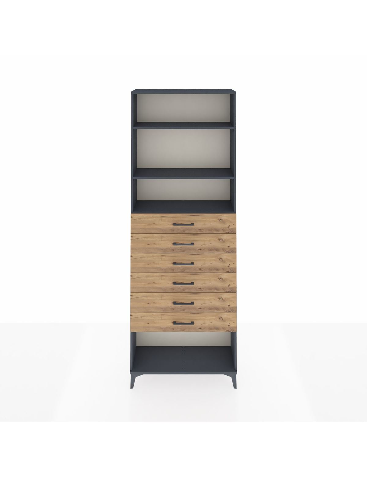 Arges Dolap 3 Raflı 6 Çekmeceli 88x30x243 - S33M230V6A