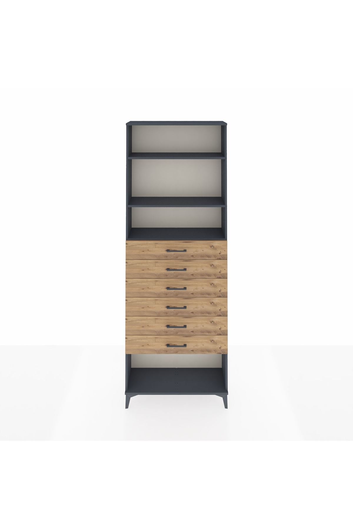 Arges Dolap 3 Raflı 6 Çekmeceli 88x30x243 - S33M230V6A
