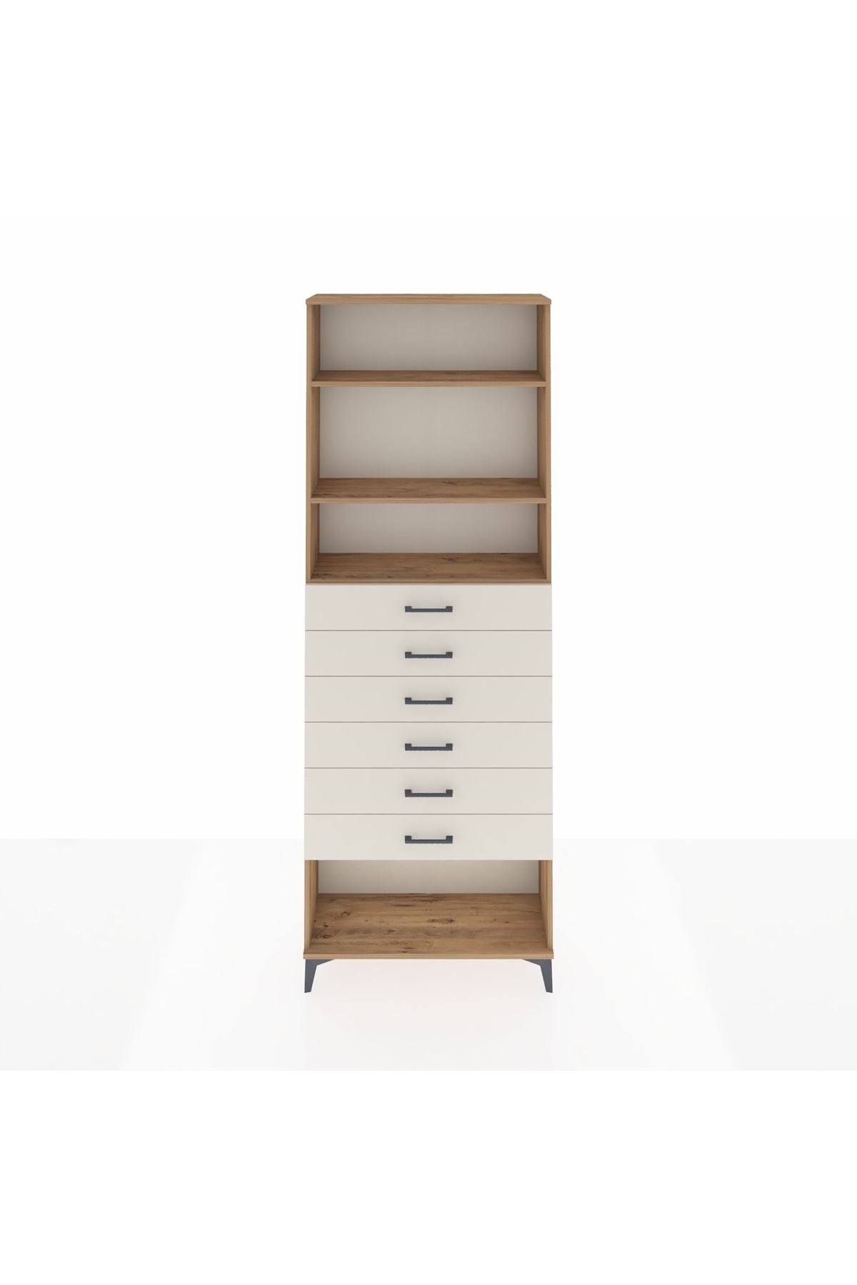 Arges Dolap 3 Raflı 6 Çekmeceli 88x30x243 - S33M230V7A