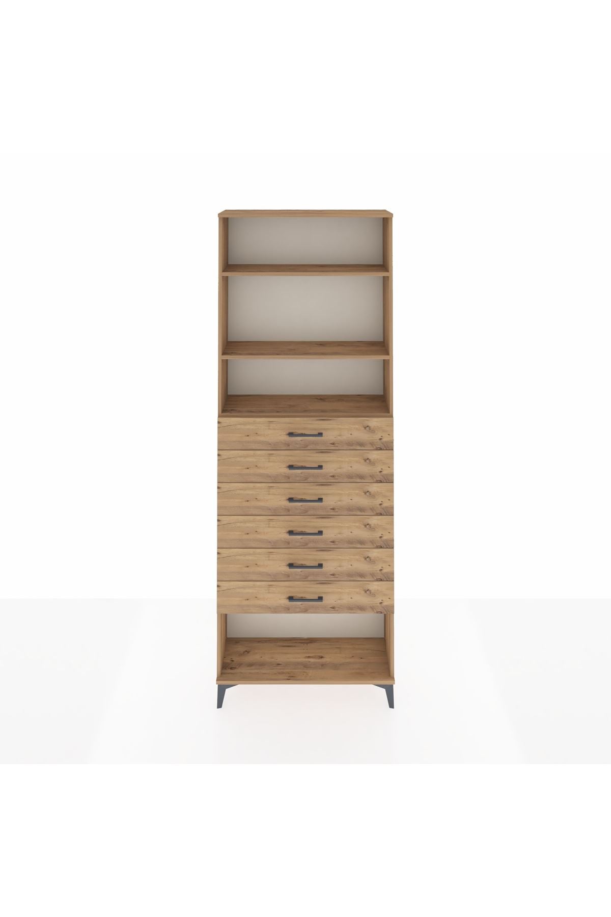 Arges Dolap 3 Raflı 6 Çekmeceli 88x30x243 - S33M230V9A
