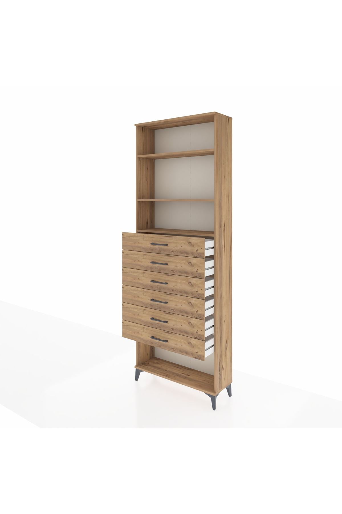 Arges Dolap 3 Raflı 6 Çekmeceli 88x30x243 - S33M230V9A