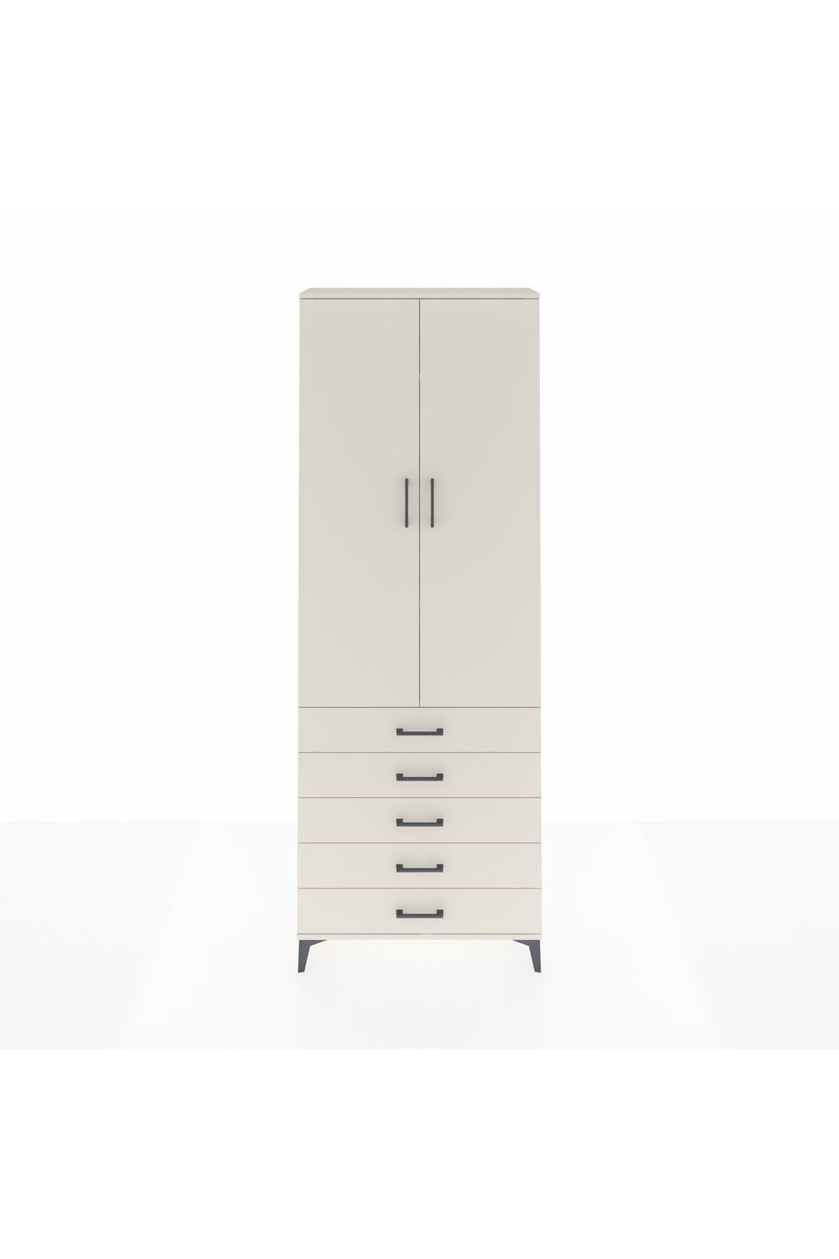 Arges Dolap 4 Raflı 5 Çekmeceli 2 Kapaklı 88x30x243 - S33M231V1A