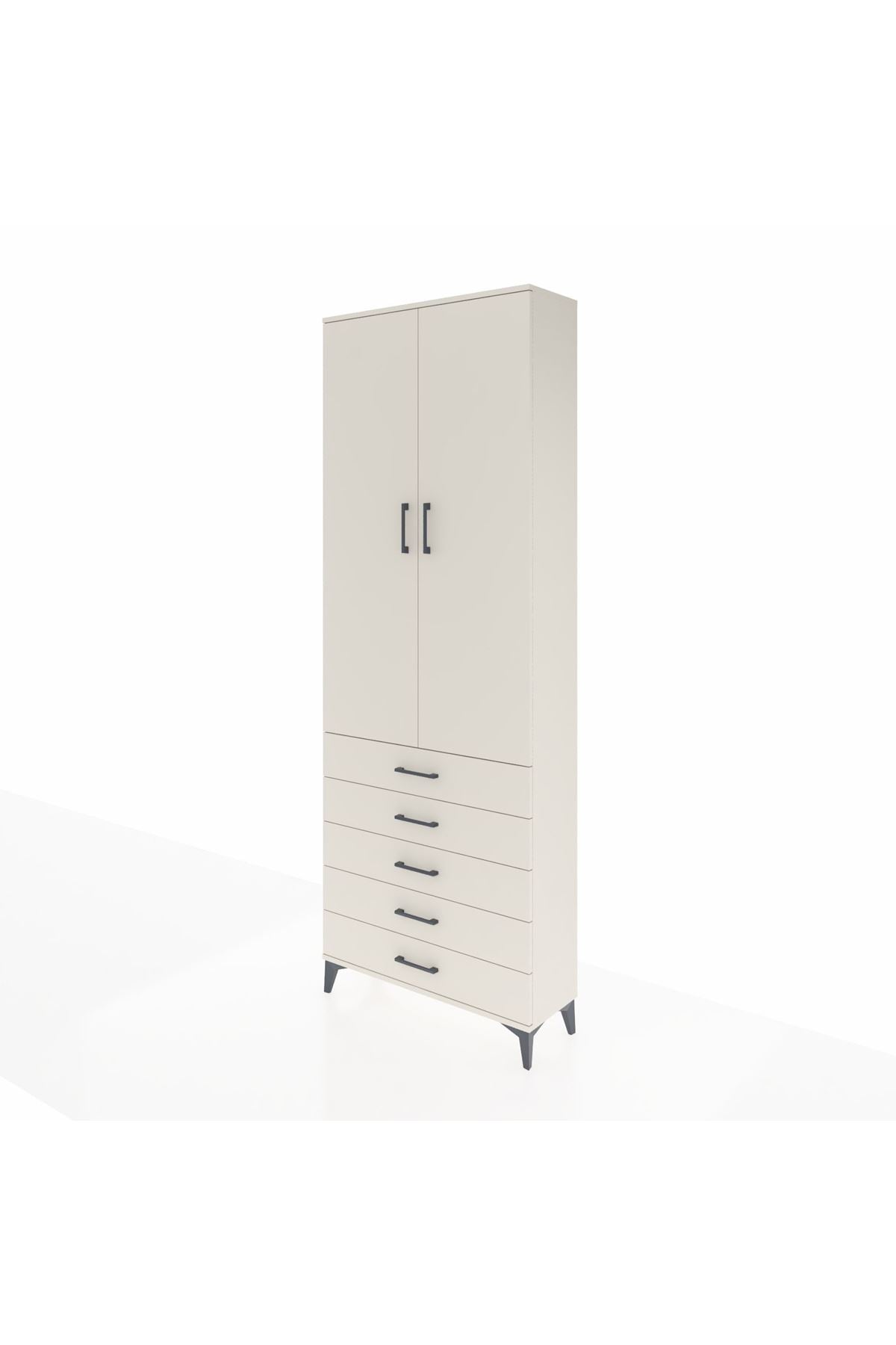 Arges Dolap 4 Raflı 5 Çekmeceli 2 Kapaklı 88x30x243 - S33M231V1A
