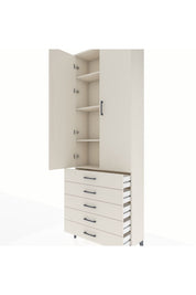 Arges Dolap 4 Raflı 5 Çekmeceli 2 Kapaklı 88x30x243 - S33M231V1A