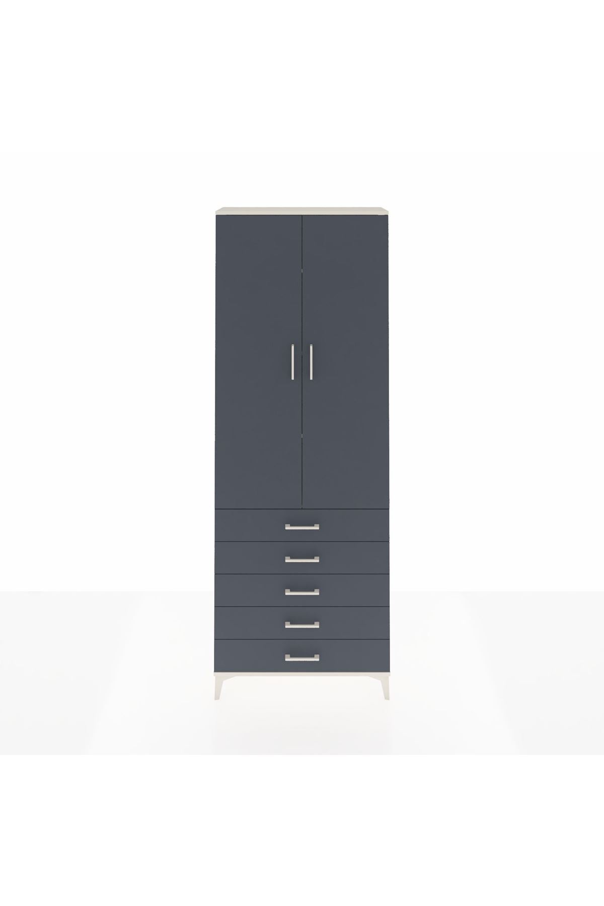 Arges Dolap 4 Raflı 5 Çekmeceli 2 Kapaklı 88x30x243 - S33M231V2A