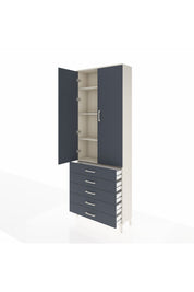 Arges Dolap 4 Raflı 5 Çekmeceli 2 Kapaklı 88x30x243 - S33M231V2A