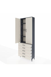 Arges Dolap 4 Raflı 5 Çekmeceli 2 Kapaklı 88x30x243 - S33M231V4A