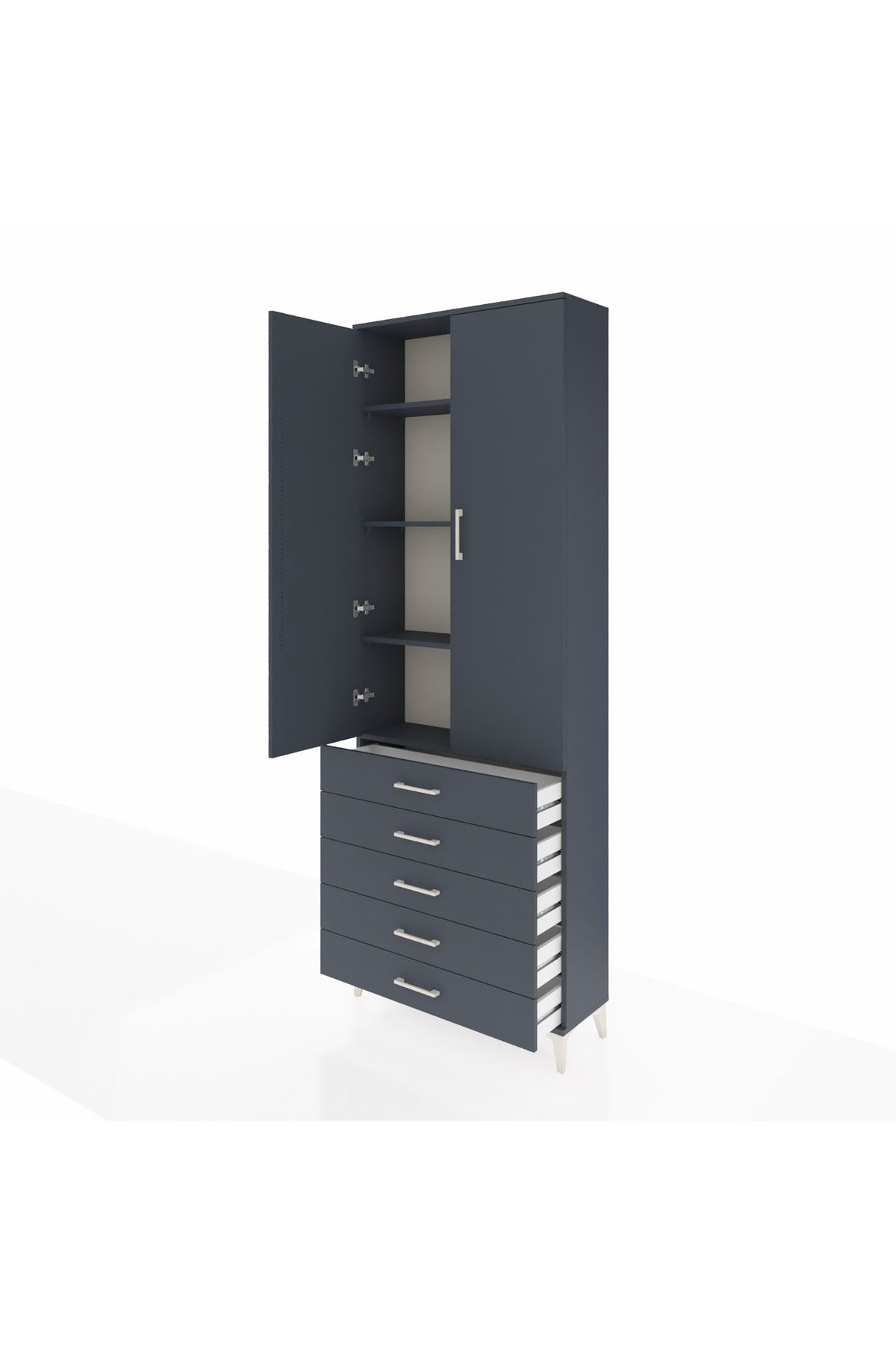 Arges Dolap 4 Raflı 5 Çekmeceli 2 Kapaklı 88x30x243 - S33M231V5A