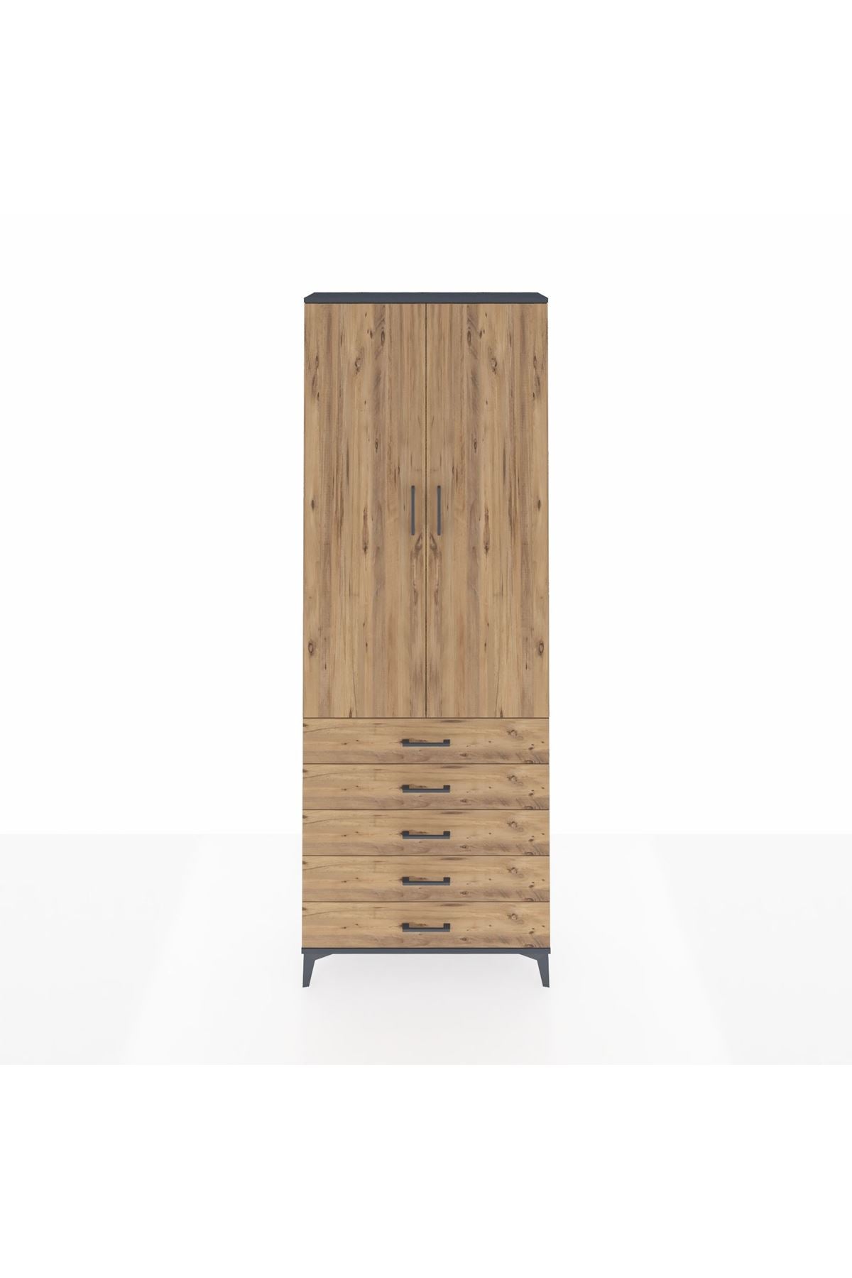Arges Dolap 4 Raflı 5 Çekmeceli 2 Kapaklı 88x30x243 - S33M231V6A