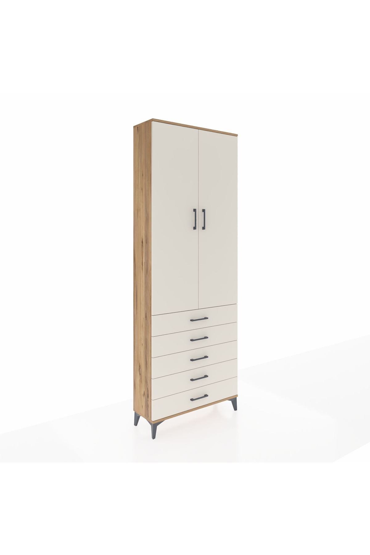 Arges Dolap 4 Raflı 5 Çekmeceli 2 Kapaklı 88x30x243 - S33M231V7A