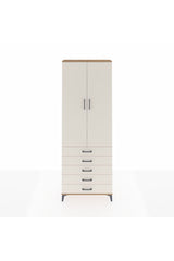 Arges Dolap 4 Raflı 5 Çekmeceli 2 Kapaklı 88x30x243