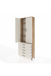 Arges Dolap 4 Raflı 5 Çekmeceli 2 Kapaklı 88x30x243 - S33M231V7A