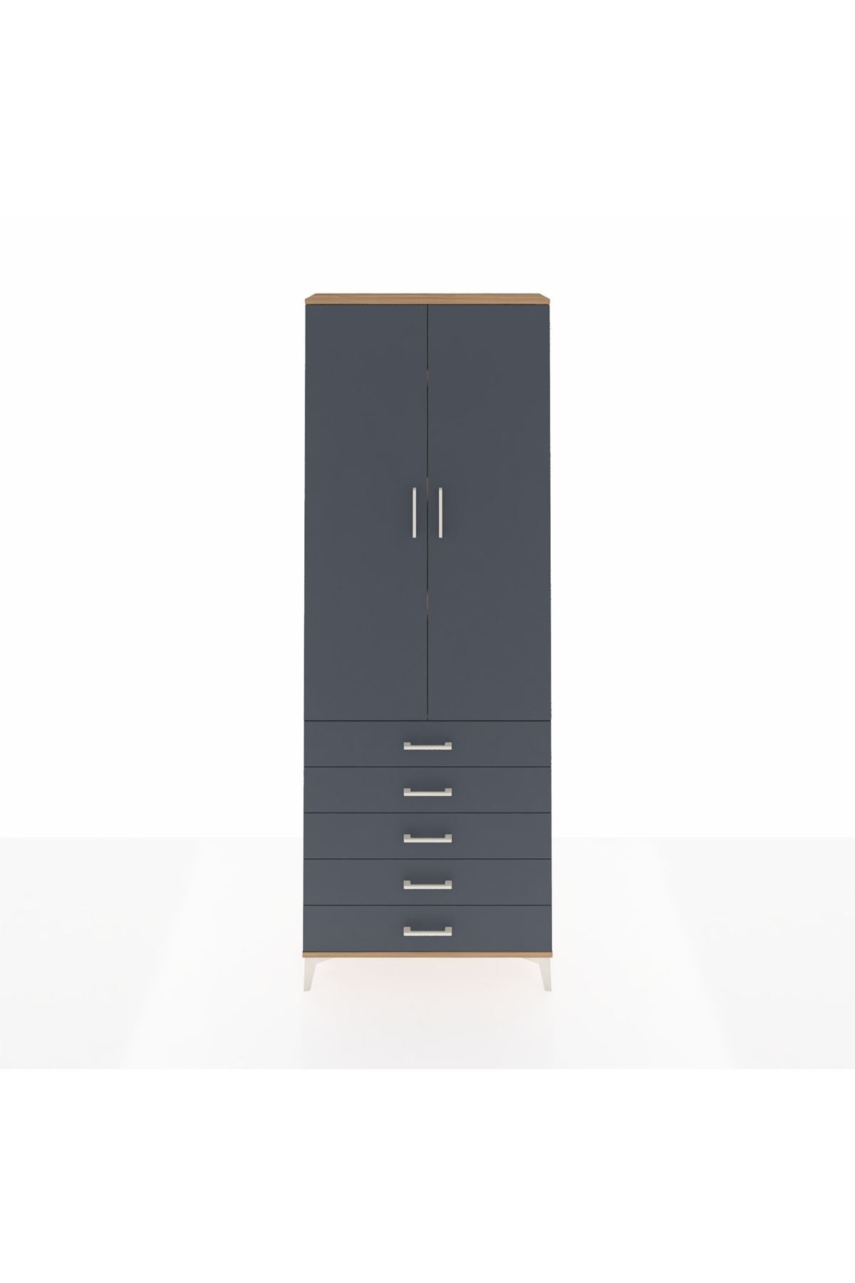 Arges Dolap 4 Raflı 5 Çekmeceli 2 Kapaklı 88x30x243 - S33M231V8A