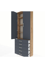 Arges Dolap 4 Raflı 5 Çekmeceli 2 Kapaklı 88x30x243 - S33M231V8A
