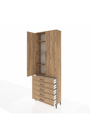 Arges Dolap 4 Raflı 5 Çekmeceli 2 Kapaklı 88x30x243 - S33M231V9A