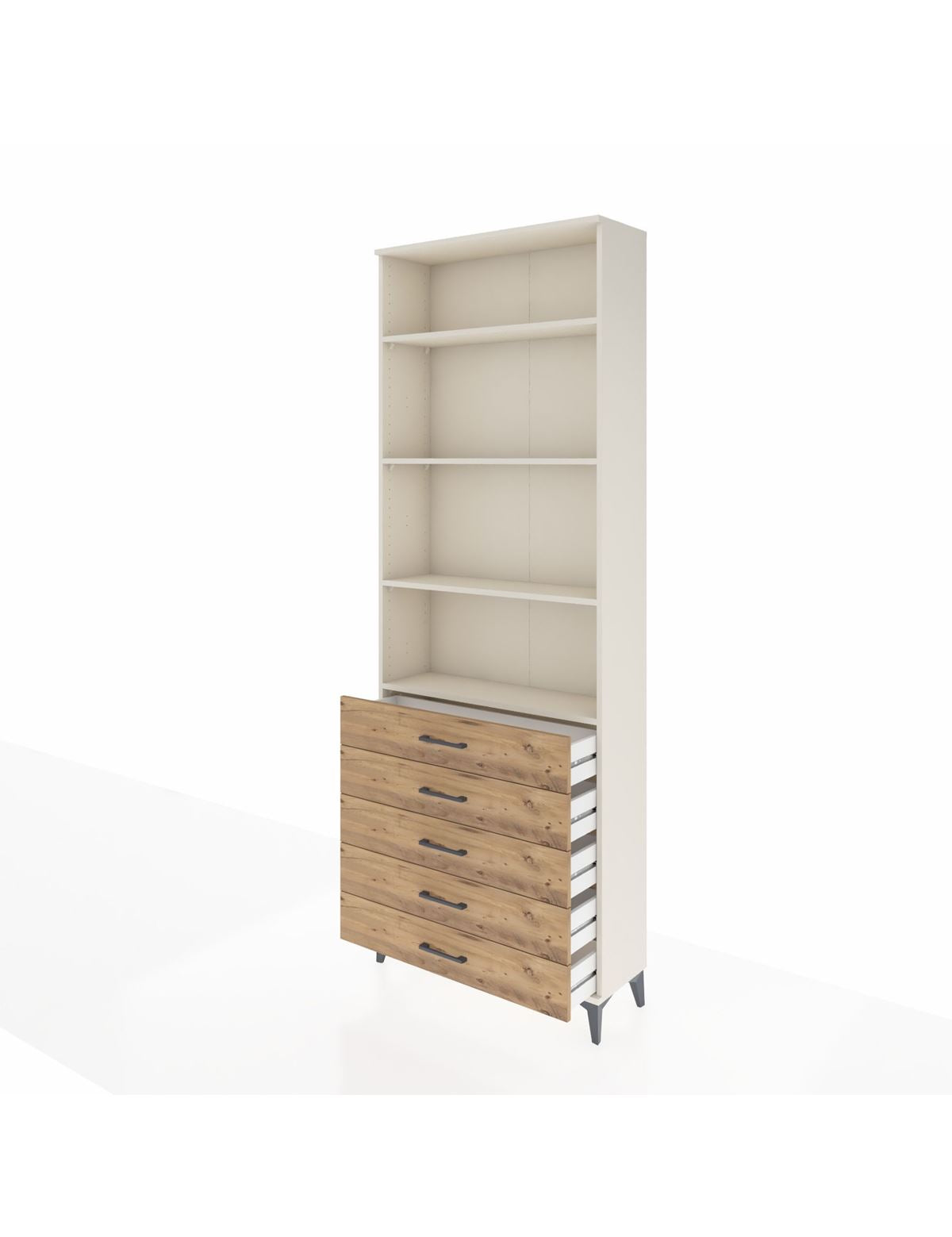 Arges Dolap 4 Raflı 5 Çekmeceli 88x30x243 - S33M232V3A
