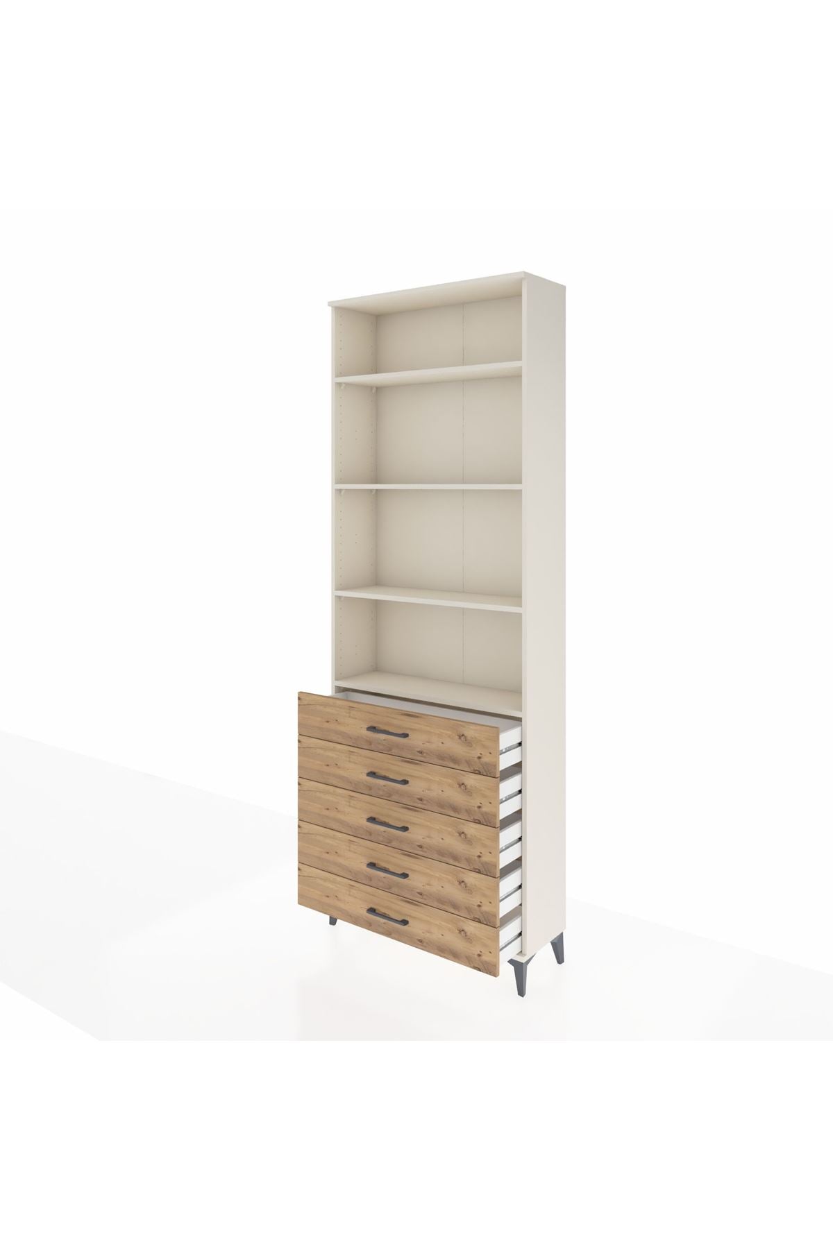 Arges Dolap 4 Raflı 5 Çekmeceli 88x30x243 - S33M232V3A