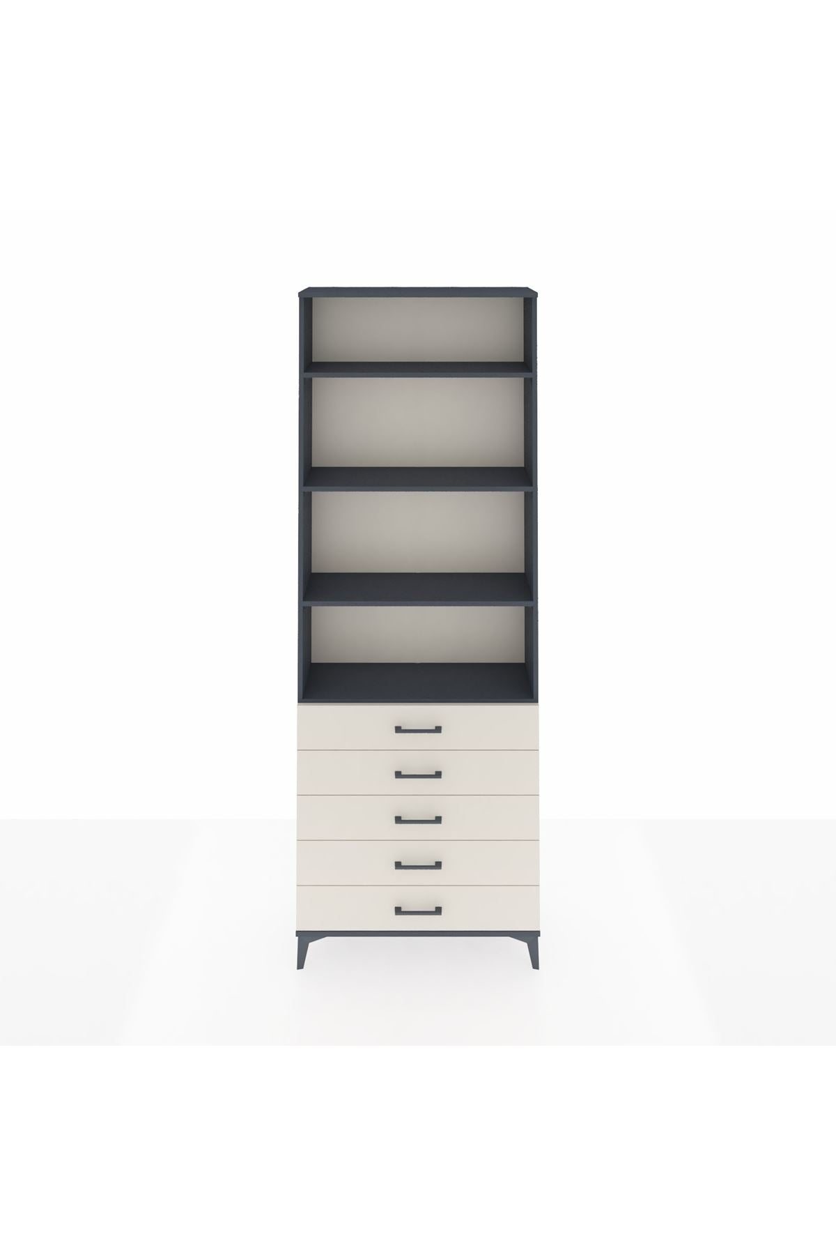 Arges Dolap 4 Raflı 5 Çekmeceli 88x30x243 - S33M232V4A