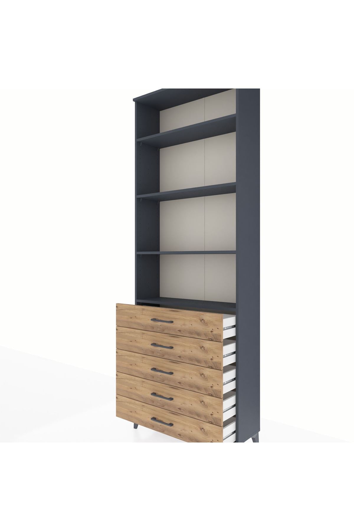 Arges Dolap 4 Raflı 5 Çekmeceli 88x30x243 - S33M232V6A