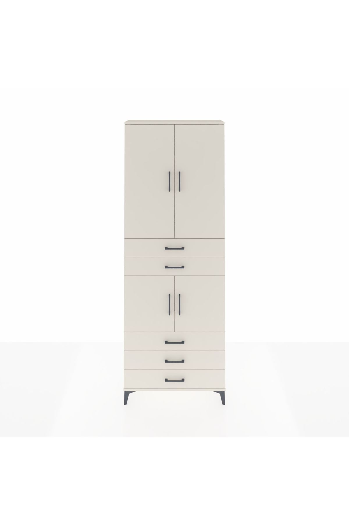 Arges Dolap 4 Raflı 5 Çekmeceli 4 Kapaklı 88x30x243 - S33M233V1A