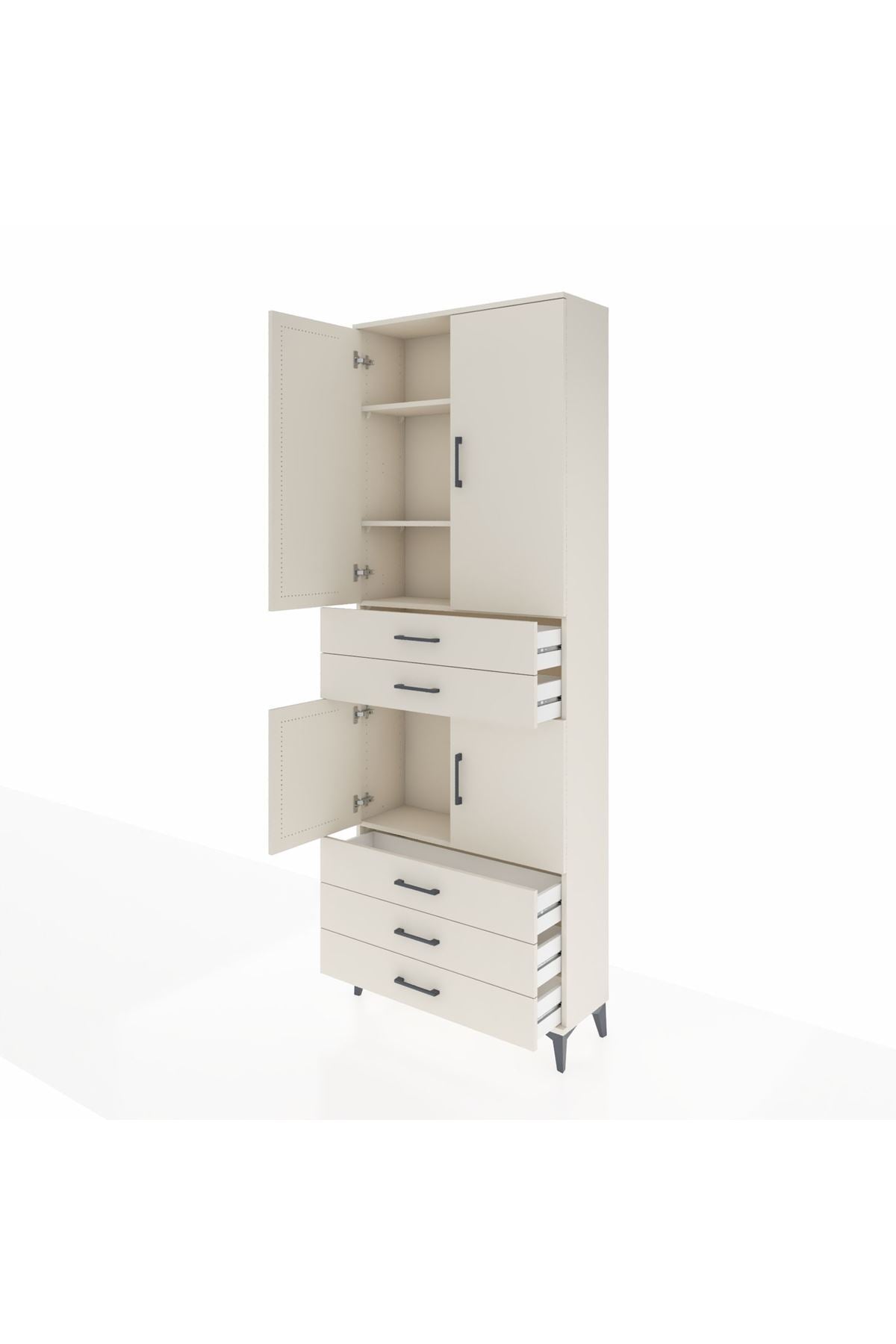 Arges Dolap 4 Raflı 5 Çekmeceli 4 Kapaklı 88x30x243 - S33M233V1A