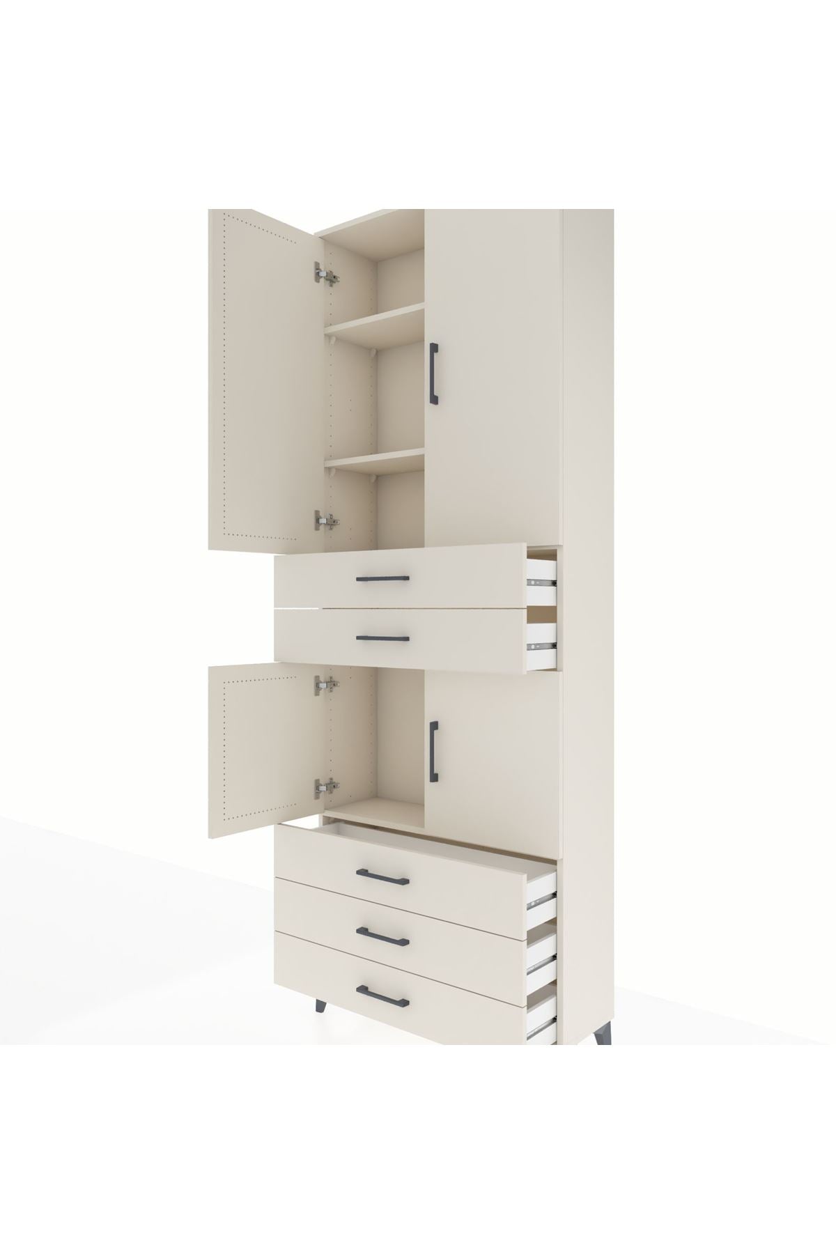 Arges Dolap 4 Raflı 5 Çekmeceli 4 Kapaklı 88x30x243 - S33M233V1A