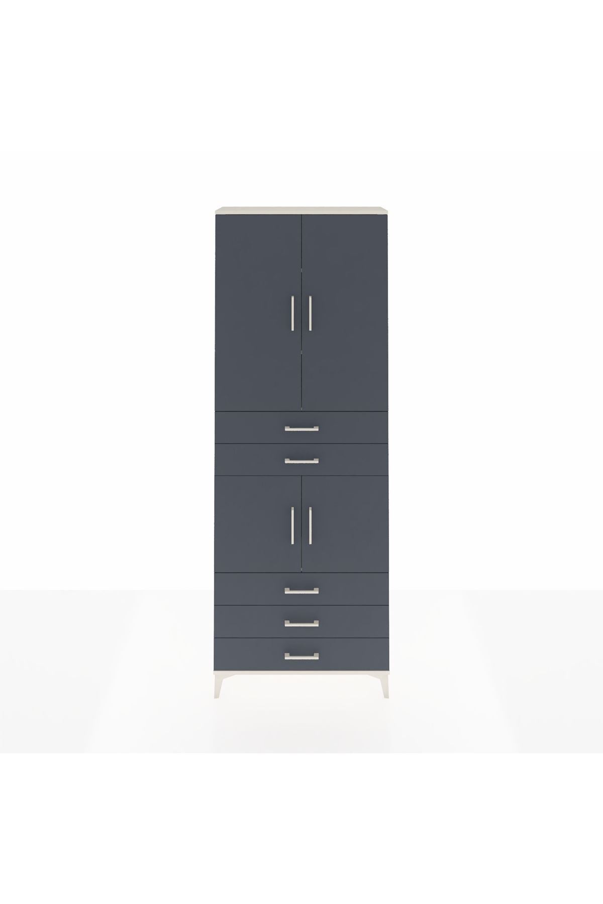 Arges Dolap 4 Raflı 5 Çekmeceli 4 Kapaklı 88x30x243 - S33M233V2A