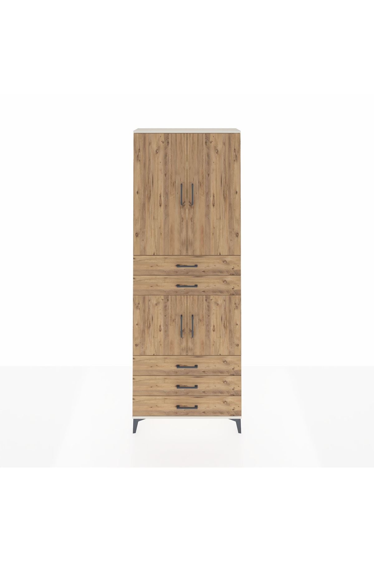 Arges Dolap 4 Raflı 5 Çekmeceli 4 Kapaklı 88x30x243 - S33M233V3A