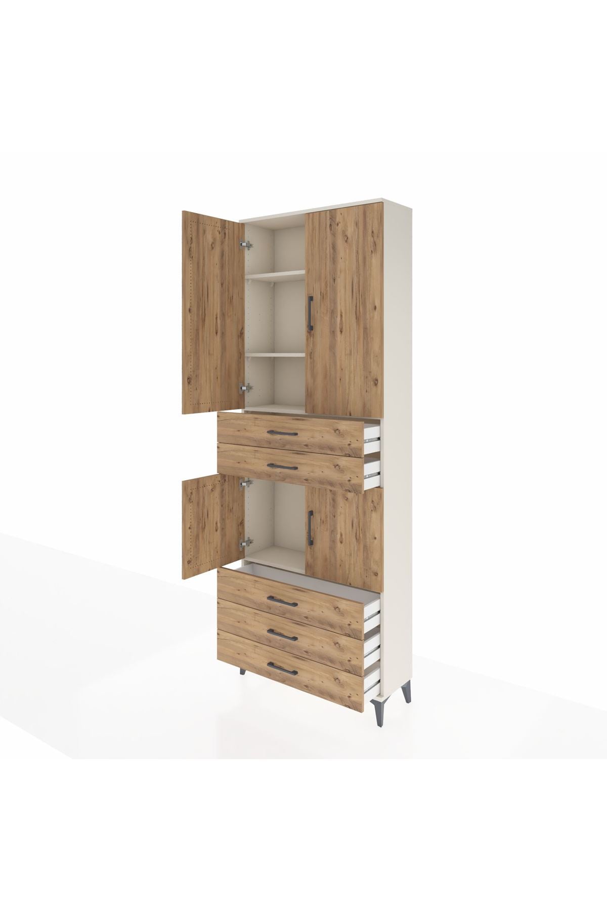 Arges Dolap 4 Raflı 5 Çekmeceli 4 Kapaklı 88x30x243 - S33M233V3A