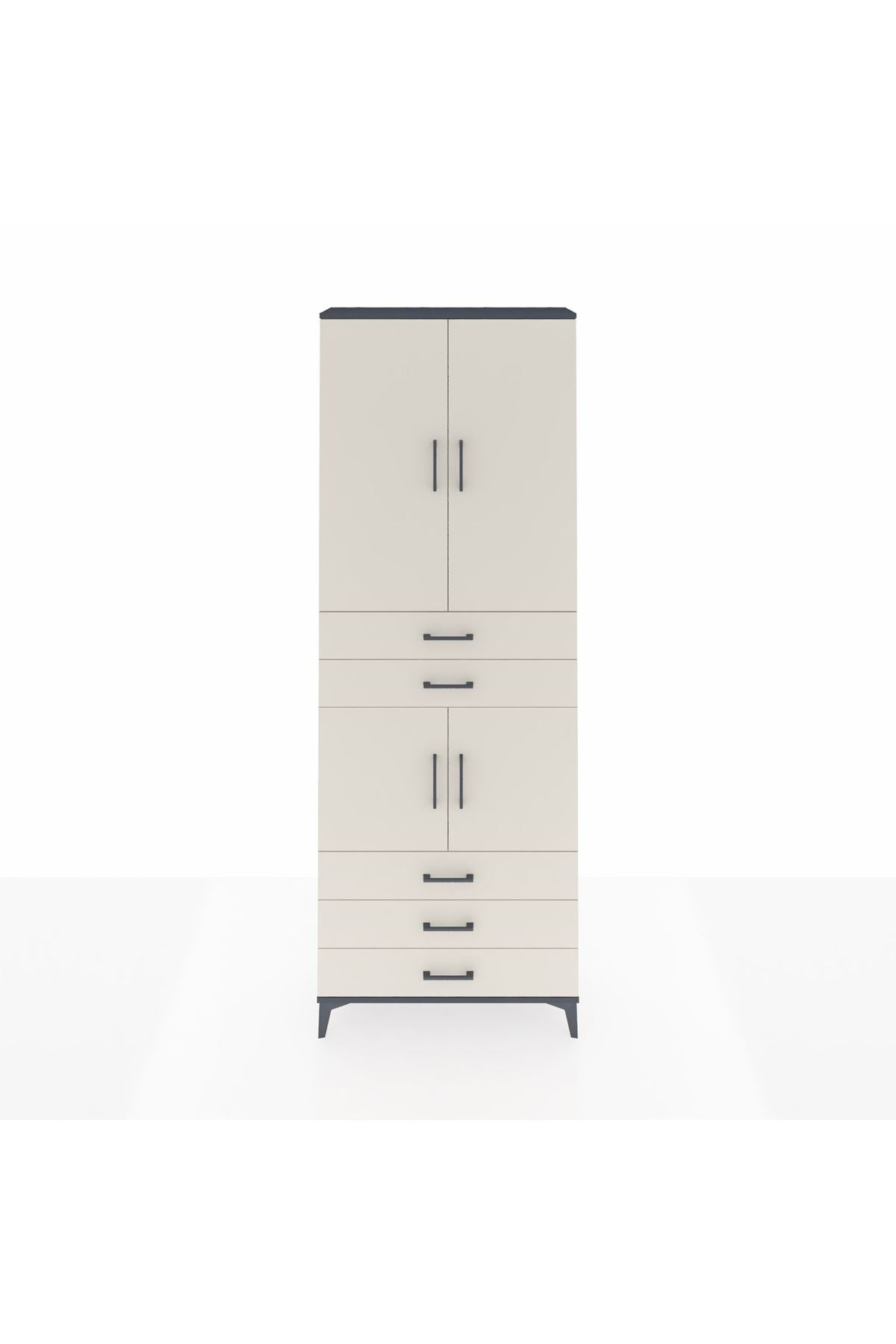 Arges Dolap 4 Raflı 5 Çekmeceli 4 Kapaklı 88x30x243 - S33M233V4A