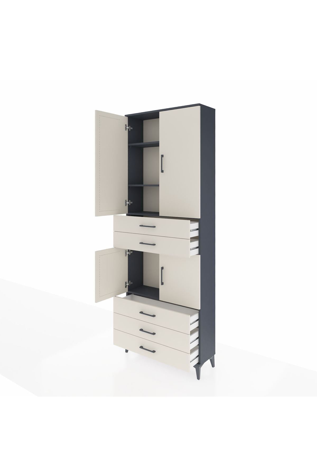 Arges Dolap 4 Raflı 5 Çekmeceli 4 Kapaklı 88x30x243 - S33M233V4A