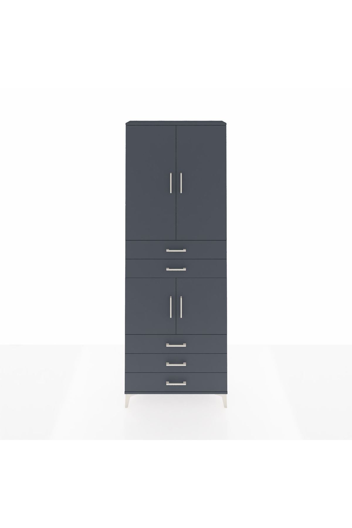 Arges Dolap 4 Raflı 5 Çekmeceli 4 Kapaklı 88x30x243 - S33M233V5A