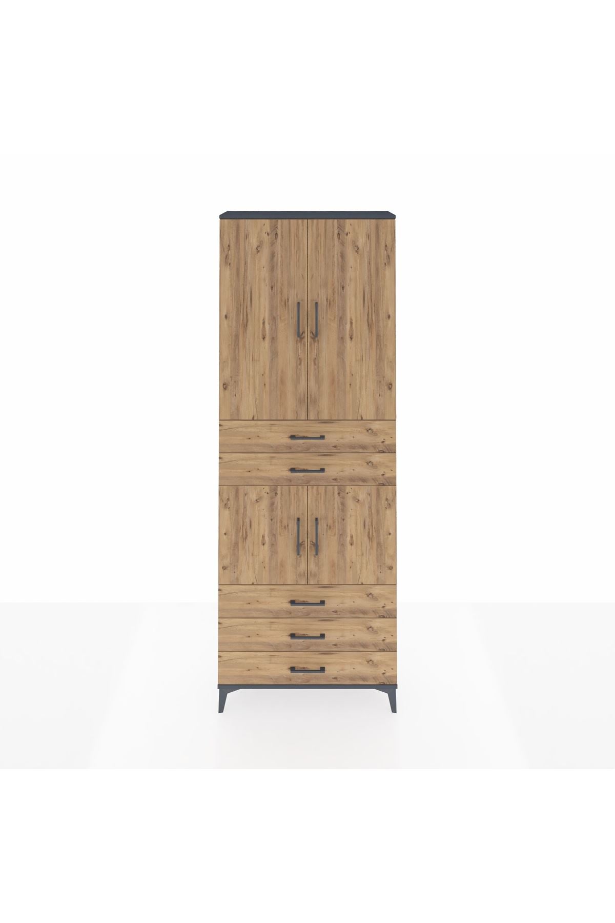 Arges Dolap 4 Raflı 5 Çekmeceli 4 Kapaklı 88x30x243 - S33M233V6A