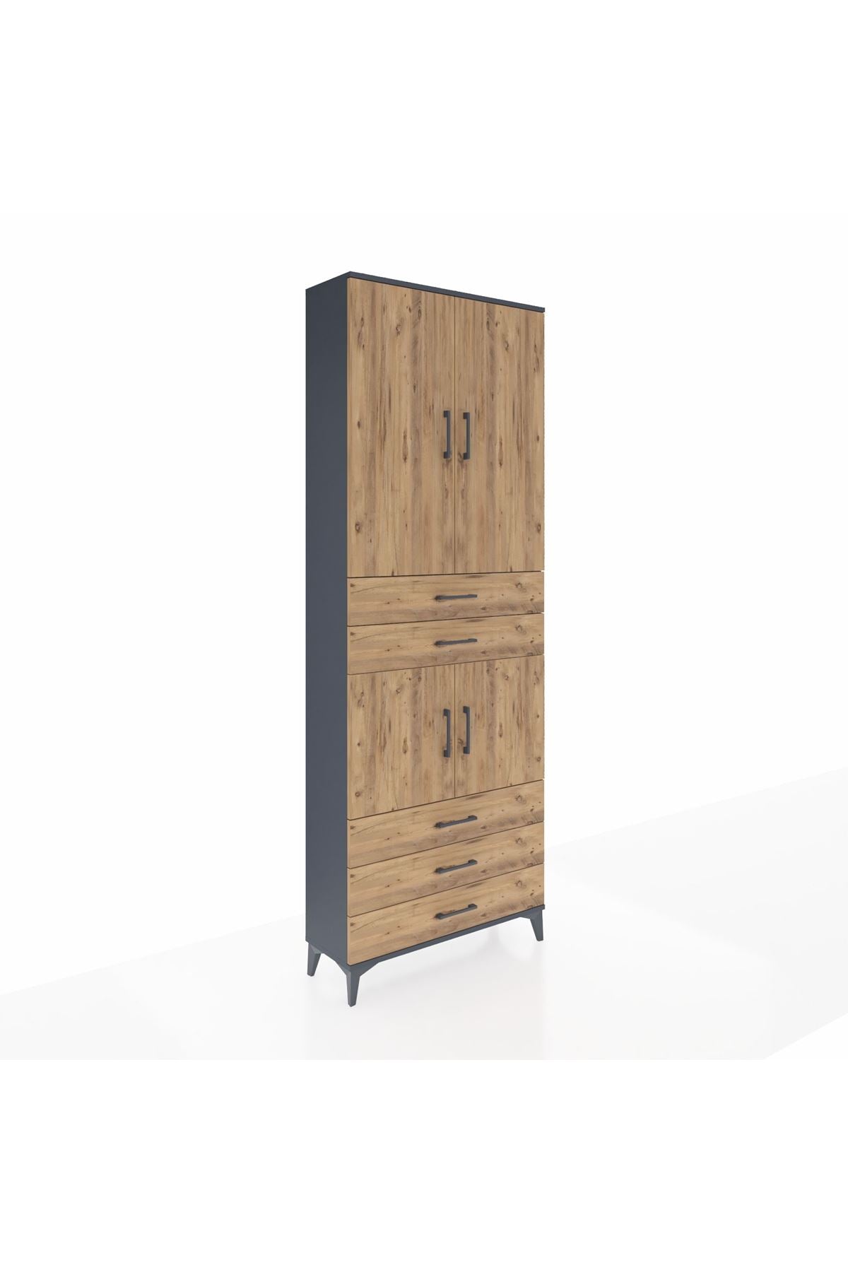Arges Dolap 4 Raflı 5 Çekmeceli 4 Kapaklı 88x30x243 - S33M233V6A
