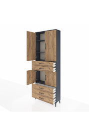 Arges Dolap 4 Raflı 5 Çekmeceli 4 Kapaklı 88x30x243 - S33M233V6A