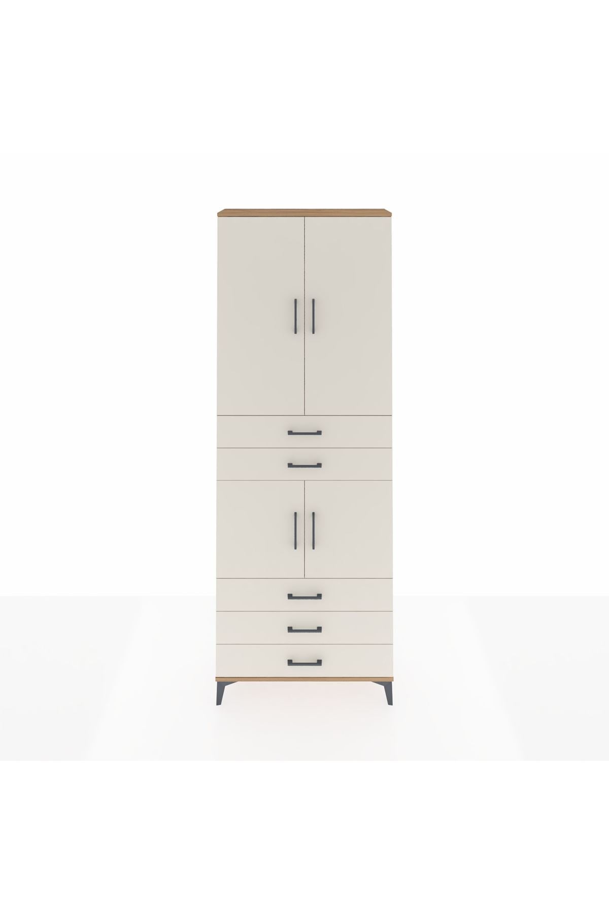 Arges Dolap 4 Raflı 5 Çekmeceli 4 Kapaklı 88x30x243 - S33M233V7A