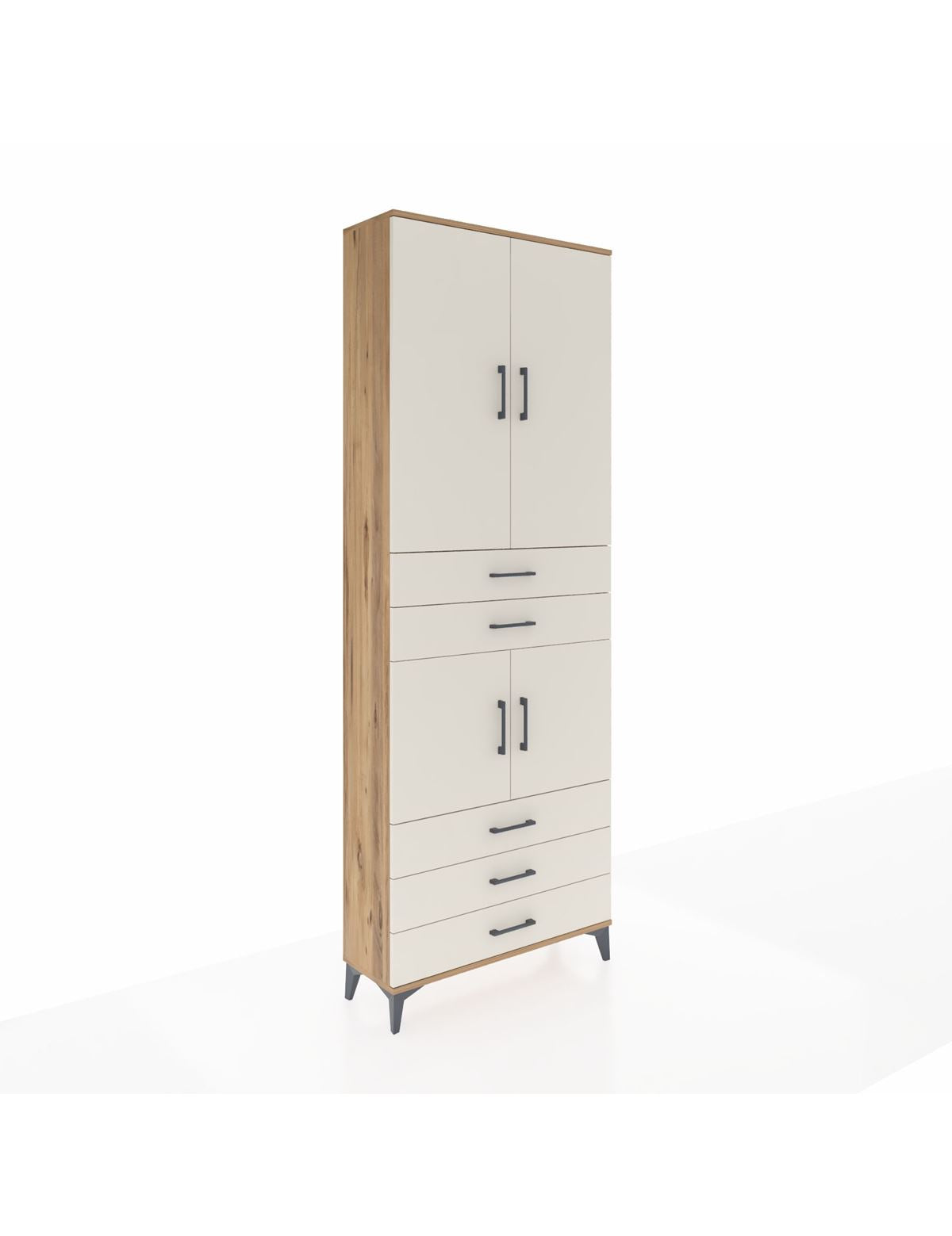 Arges Dolap 4 Raflı 5 Çekmeceli 4 Kapaklı 88x30x243 - S33M233V7A
