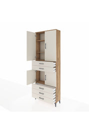 Arges Dolap 4 Raflı 5 Çekmeceli 4 Kapaklı 88x30x243 - S33M233V7A