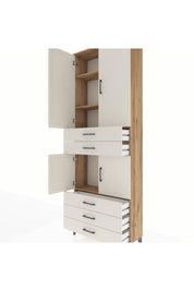Arges Dolap 4 Raflı 5 Çekmeceli 4 Kapaklı 88x30x243 - S33M233V7A