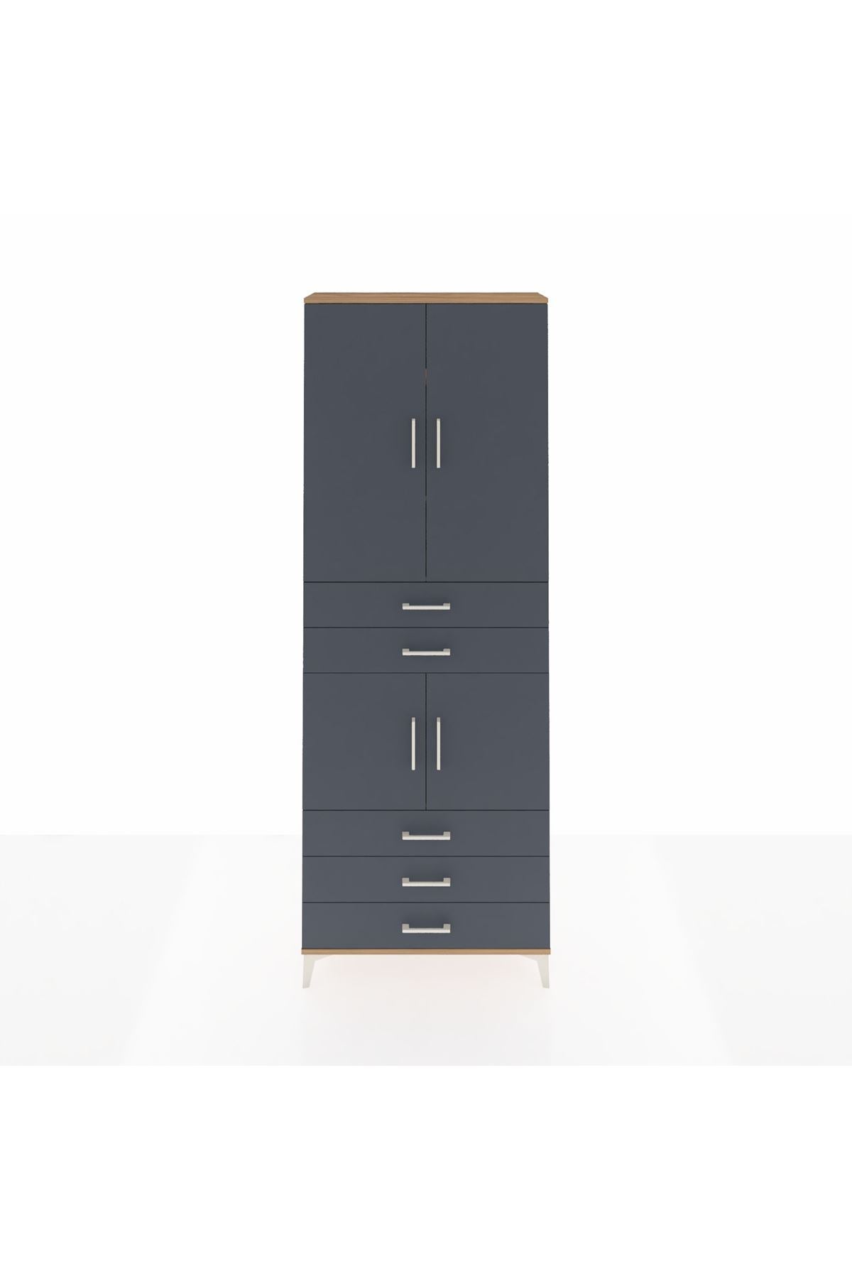 Arges Dolap 4 Raflı 5 Çekmeceli 4 Kapaklı 88x30x243 - S33M233V8A
