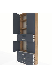 Arges Dolap 4 Raflı 5 Çekmeceli 4 Kapaklı 88x30x243 - S33M233V8A