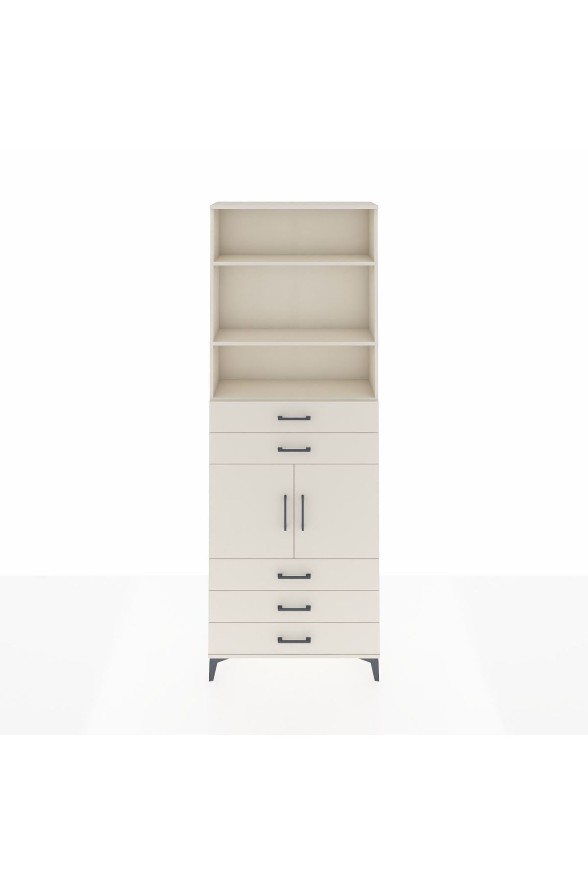 Arges Dolap 4 Raflı 5 Çekmeceli 2 Kapaklı 88x30x243 - S33M234V1A