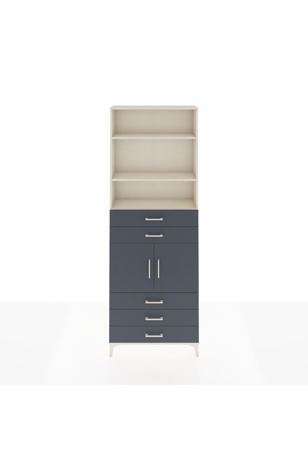 Arges Dolap 4 Raflı 5 Çekmeceli 2 Kapaklı 88x30x243 - S33M234V2A