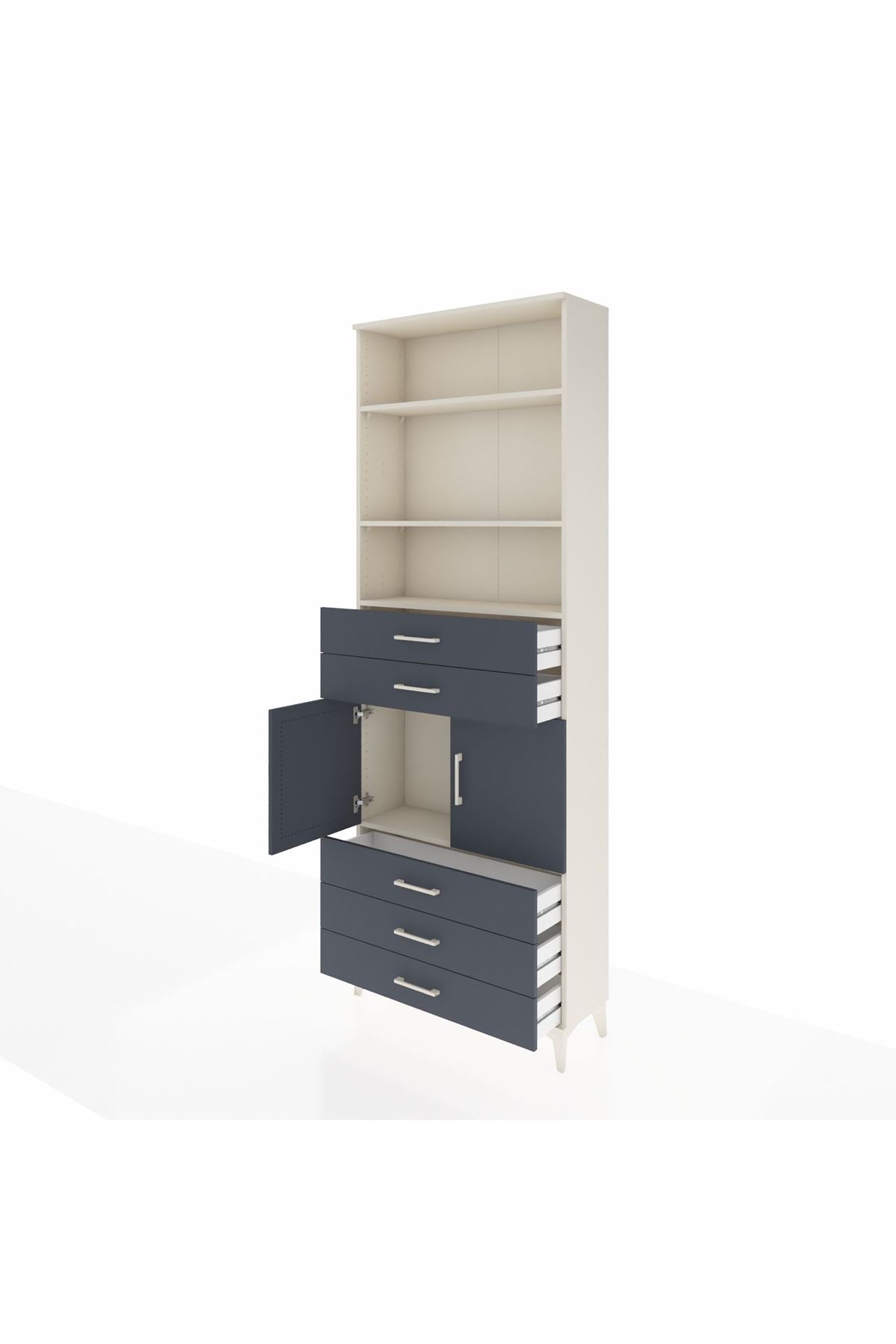Arges Dolap 4 Raflı 5 Çekmeceli 2 Kapaklı 88x30x243 - S33M234V2A