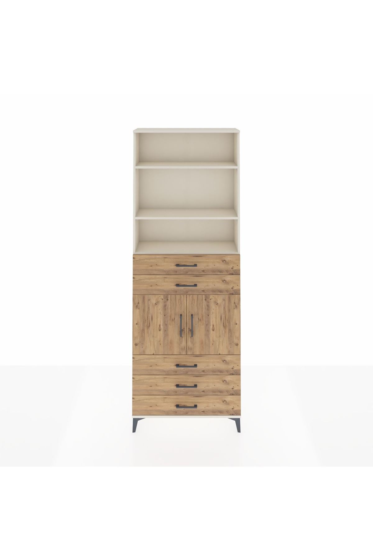 Arges Dolap 4 Raflı 5 Çekmeceli 2 Kapaklı 88x30x243 - S33M234V3A