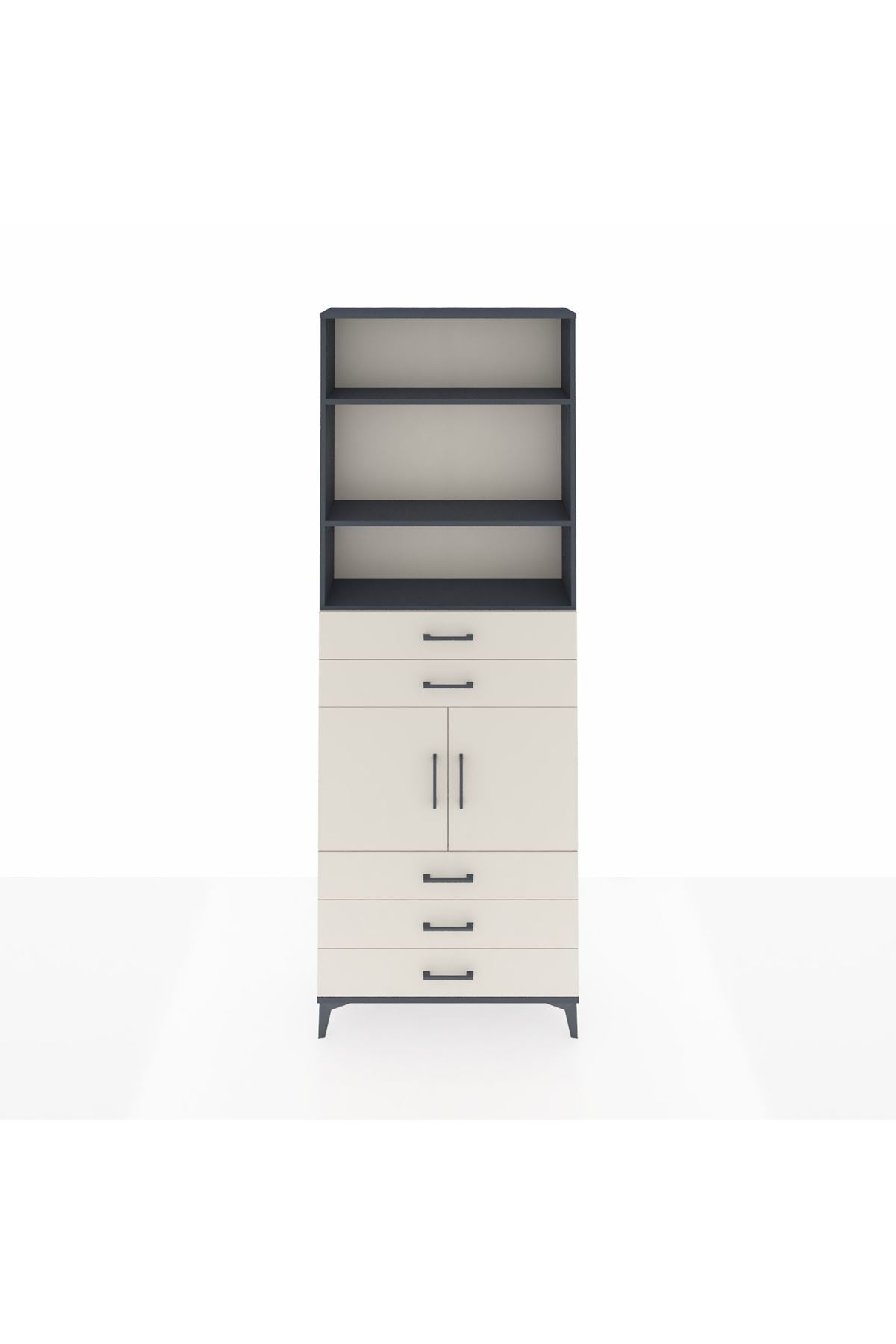 Arges Dolap 4 Raflı 5 Çekmeceli 2 Kapaklı 88x30x243 - S33M234V4A