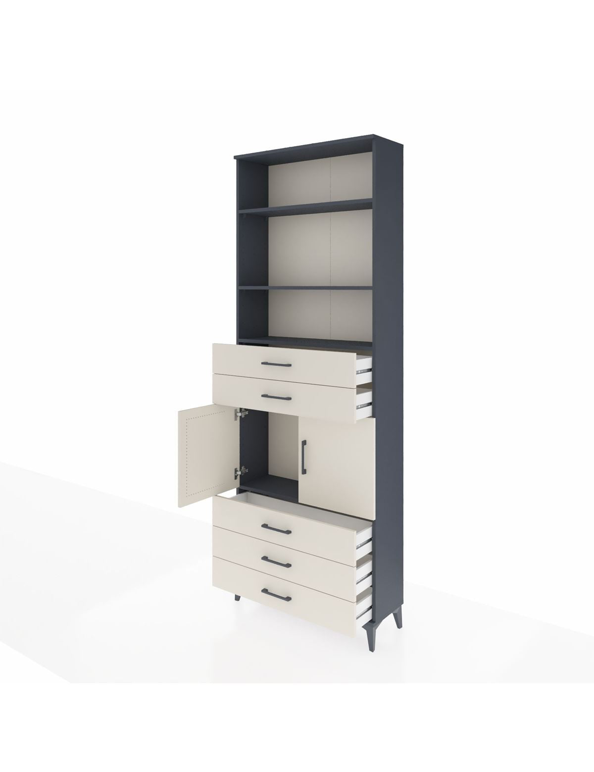 Arges Dolap 4 Raflı 5 Çekmeceli 2 Kapaklı 88x30x243 - S33M234V4A