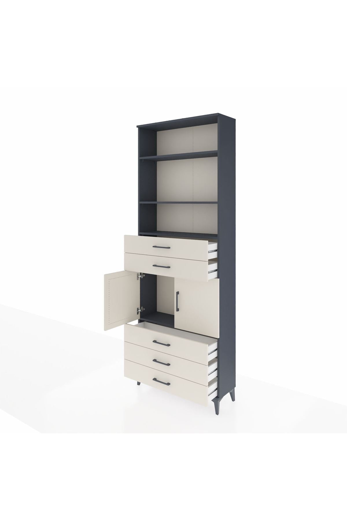 Arges Dolap 4 Raflı 5 Çekmeceli 2 Kapaklı 88x30x243 - S33M234V4A