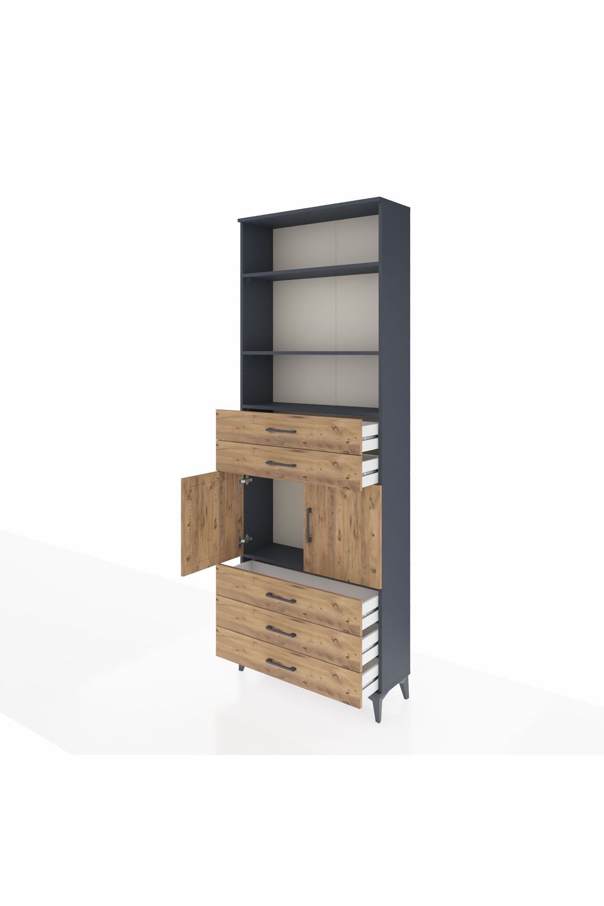 Arges Dolap 4 Raflı 5 Çekmeceli 2 Kapaklı 88x30x243 - S33M234V6A