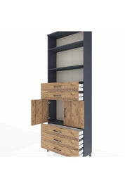 Arges Dolap 4 Raflı 5 Çekmeceli 2 Kapaklı 88x30x243 - S33M234V6A